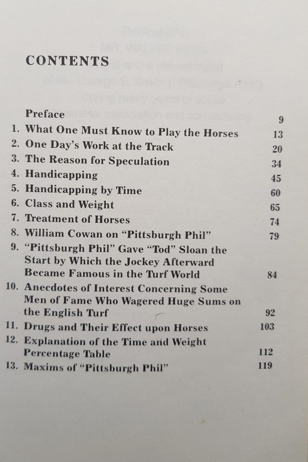 Racing maxims and methods of pittsburgh phil